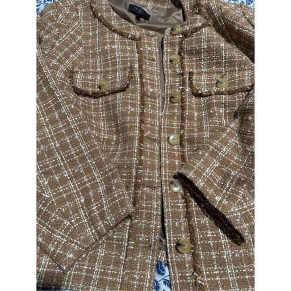 Talbots tweed fringe jacket button front 20W - Picture 9 of 11